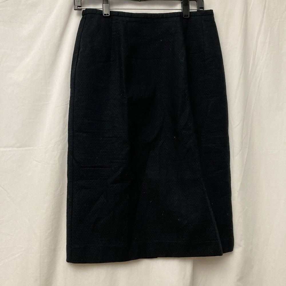 Plaza South Women's Black Chiffon Lined Skirt with Elastic‎ Waist - SZ 8